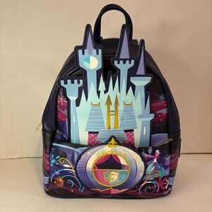 Loungefly Disney Cinderella Castle Series Mini Backpack Blue Purple WDBK2344